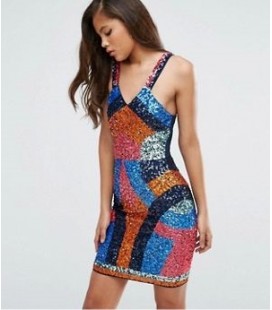 VESTIDO ADORNOS LENTEJUELAS