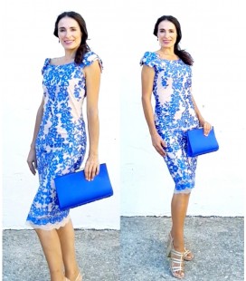 VESTIDO EVENTO ENCAJE BORDADO